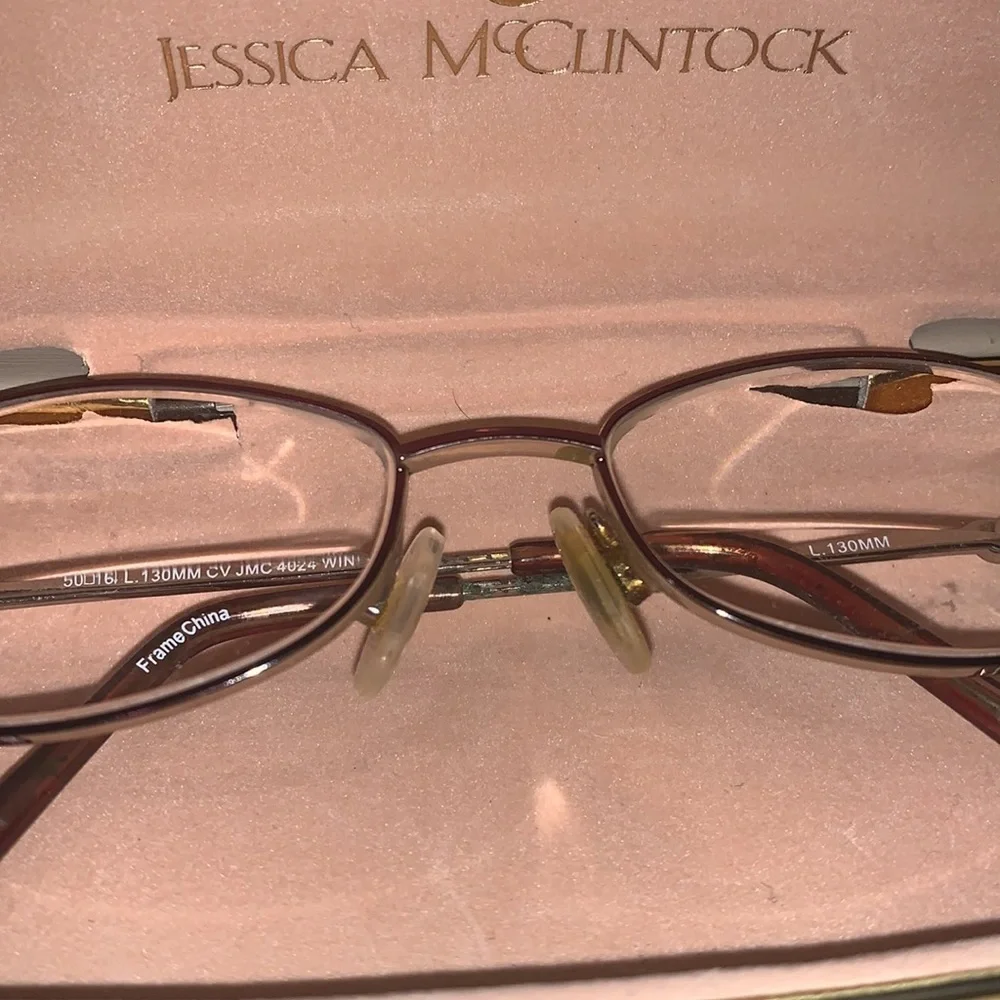 Jessica McClintock JMC Eyeglass Frame only Wine Color - Picture 4 of 13